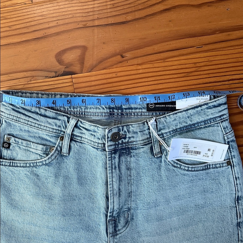 Ag Adriano Goldschmied Everett Slim Straight High Point Blue Jeans 31 x 32